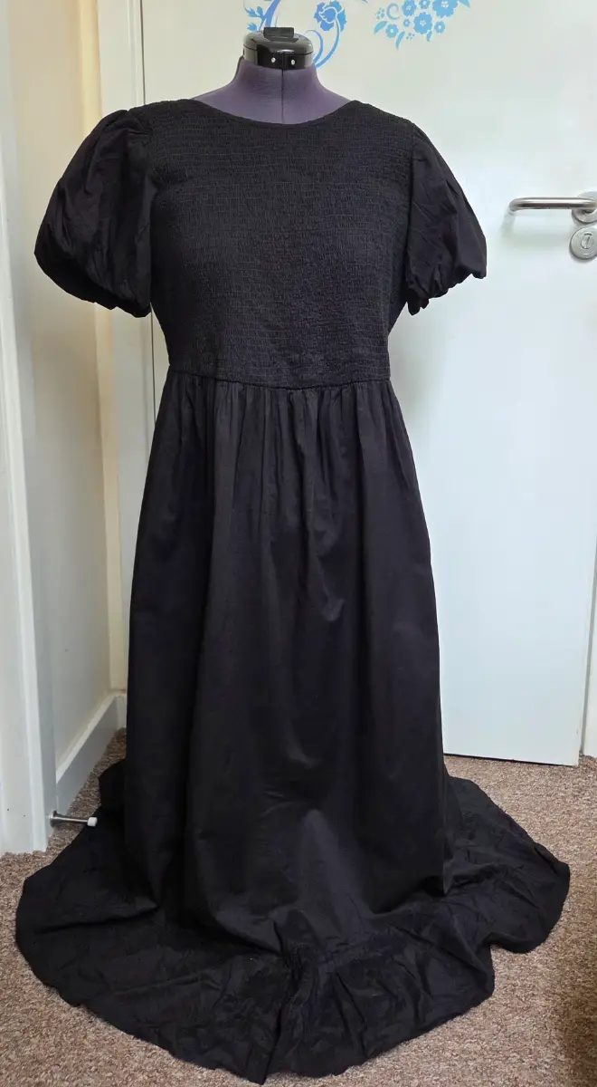 New Look Women's Black Cotton Maxi Dress Back Straps UK 18