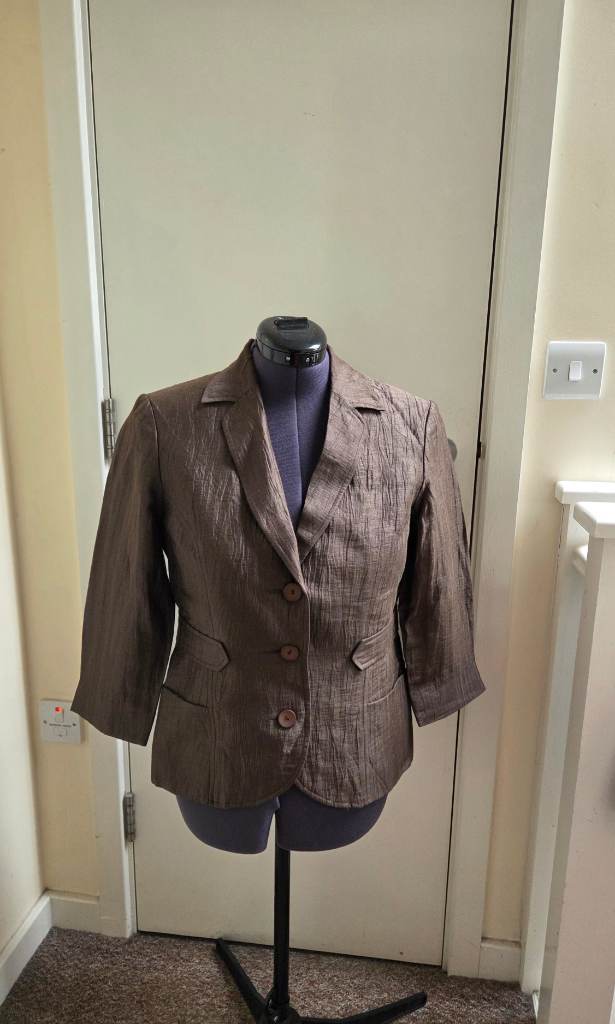 Vintage JMichaels Canada Brown Linen Blazer women