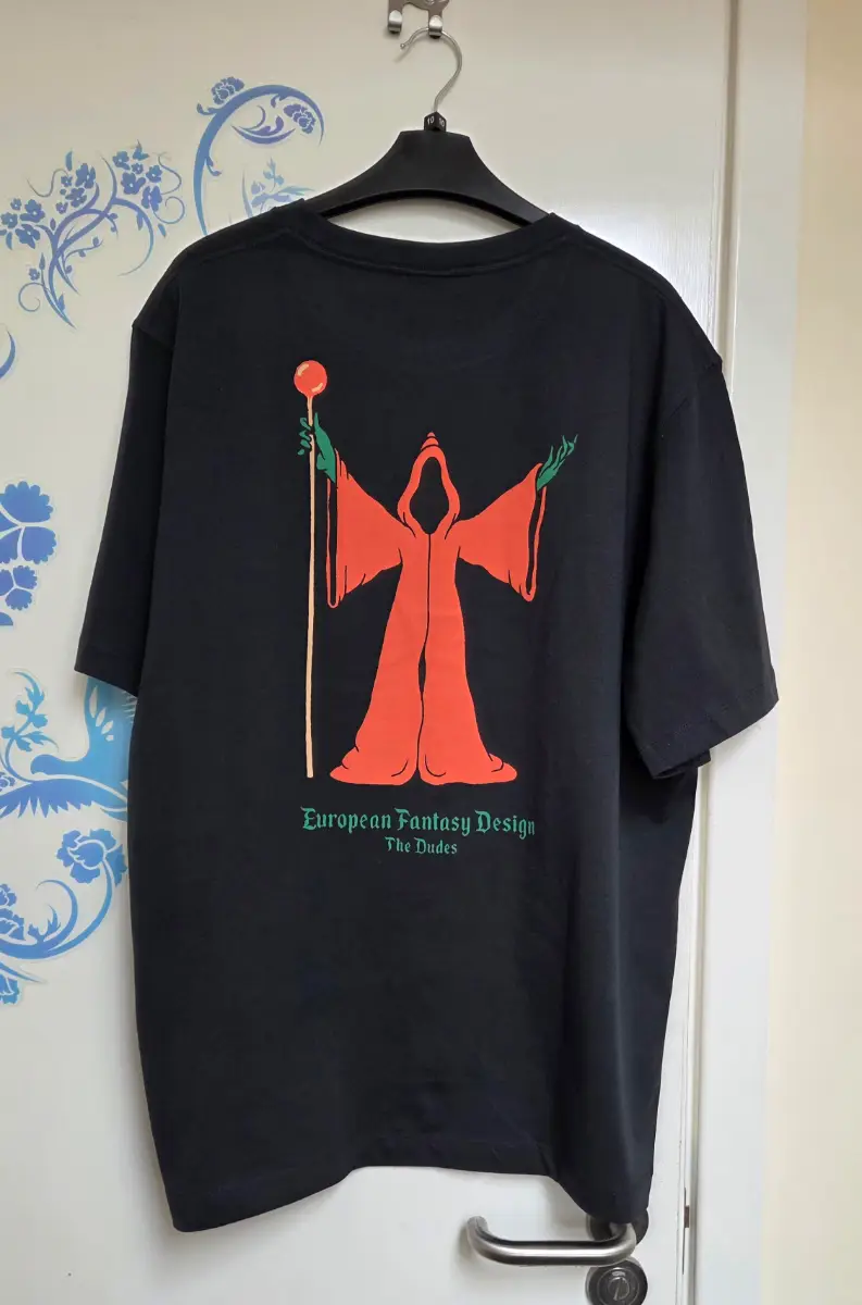 The Dudes Mens Black Organic Cotton TShirt XL Warlock EFD Berlin