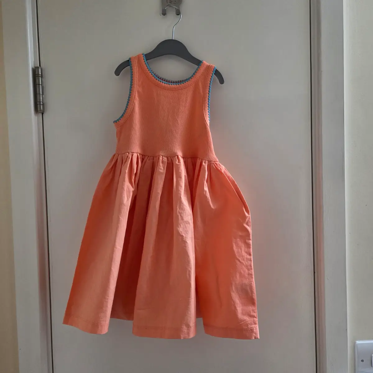 John Lewis Girls Orange Jersey Poplin Dress 5 Years