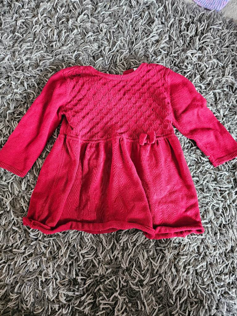 6-9 months girls deep red dress