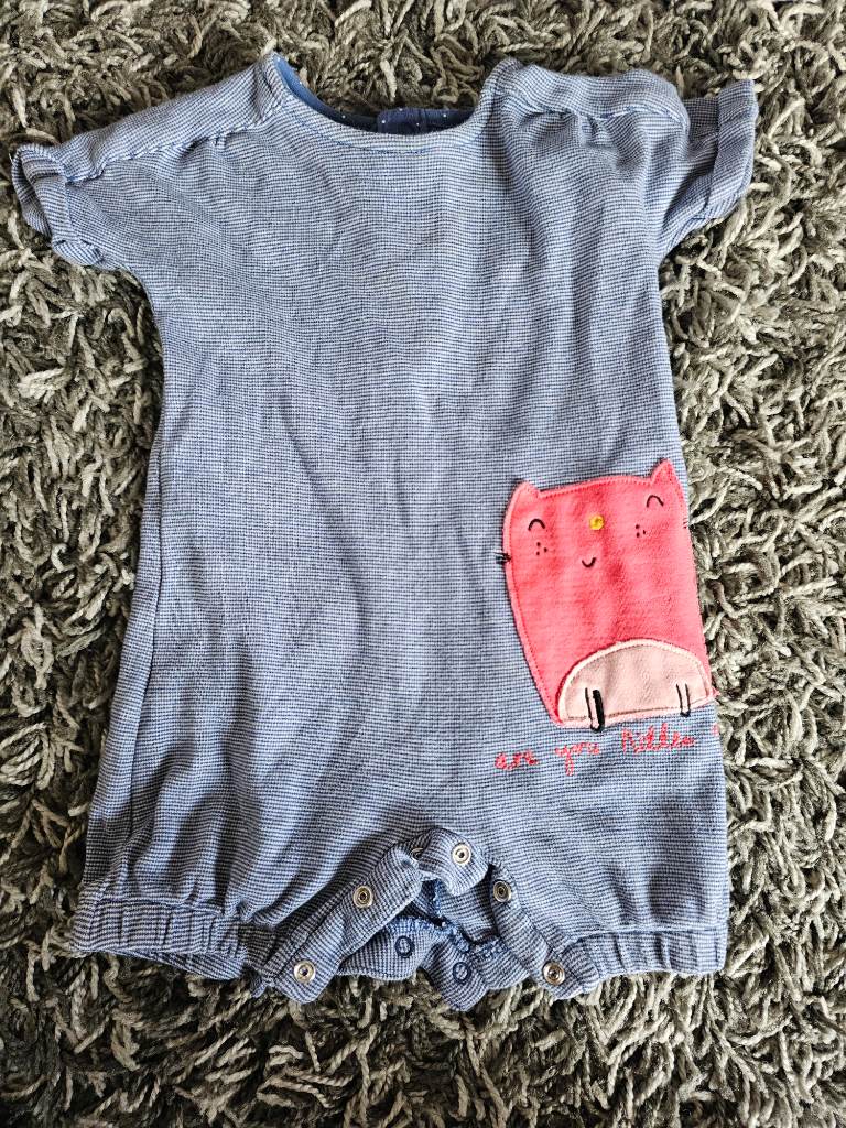 Mothercare 6-9 months romper cat girls outfit summer