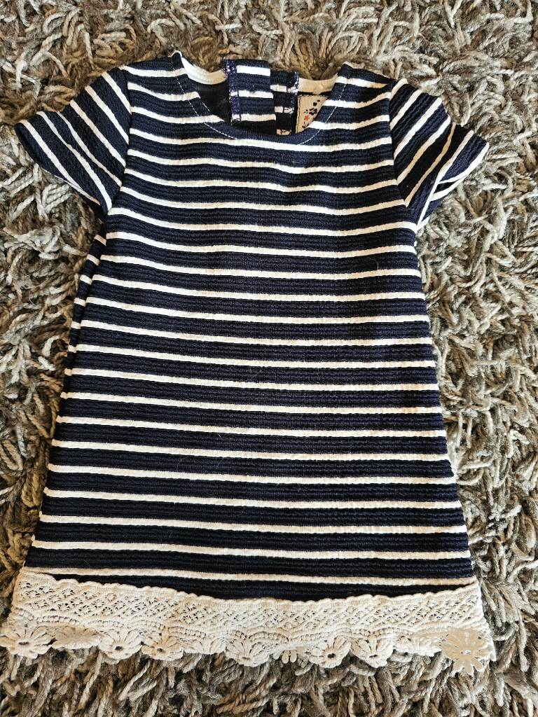Early days 6-9 months stripey girls dress