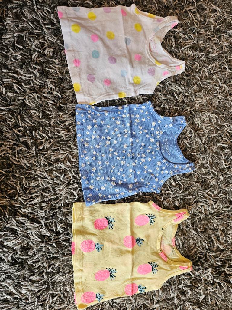 Primark 0-3 months baby summer tops x3
