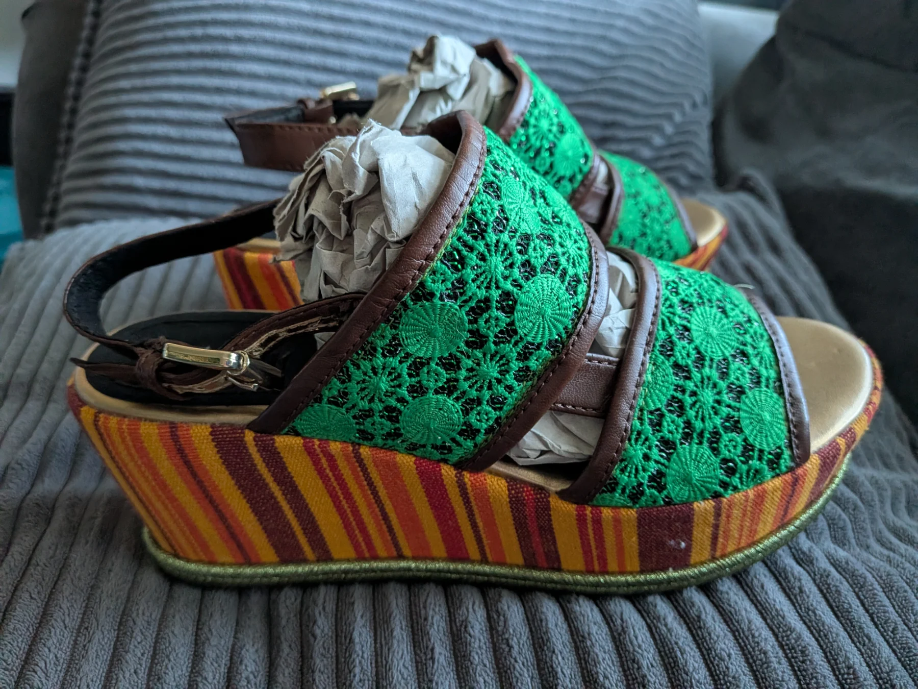 Wedge sandles new eu37 green geox