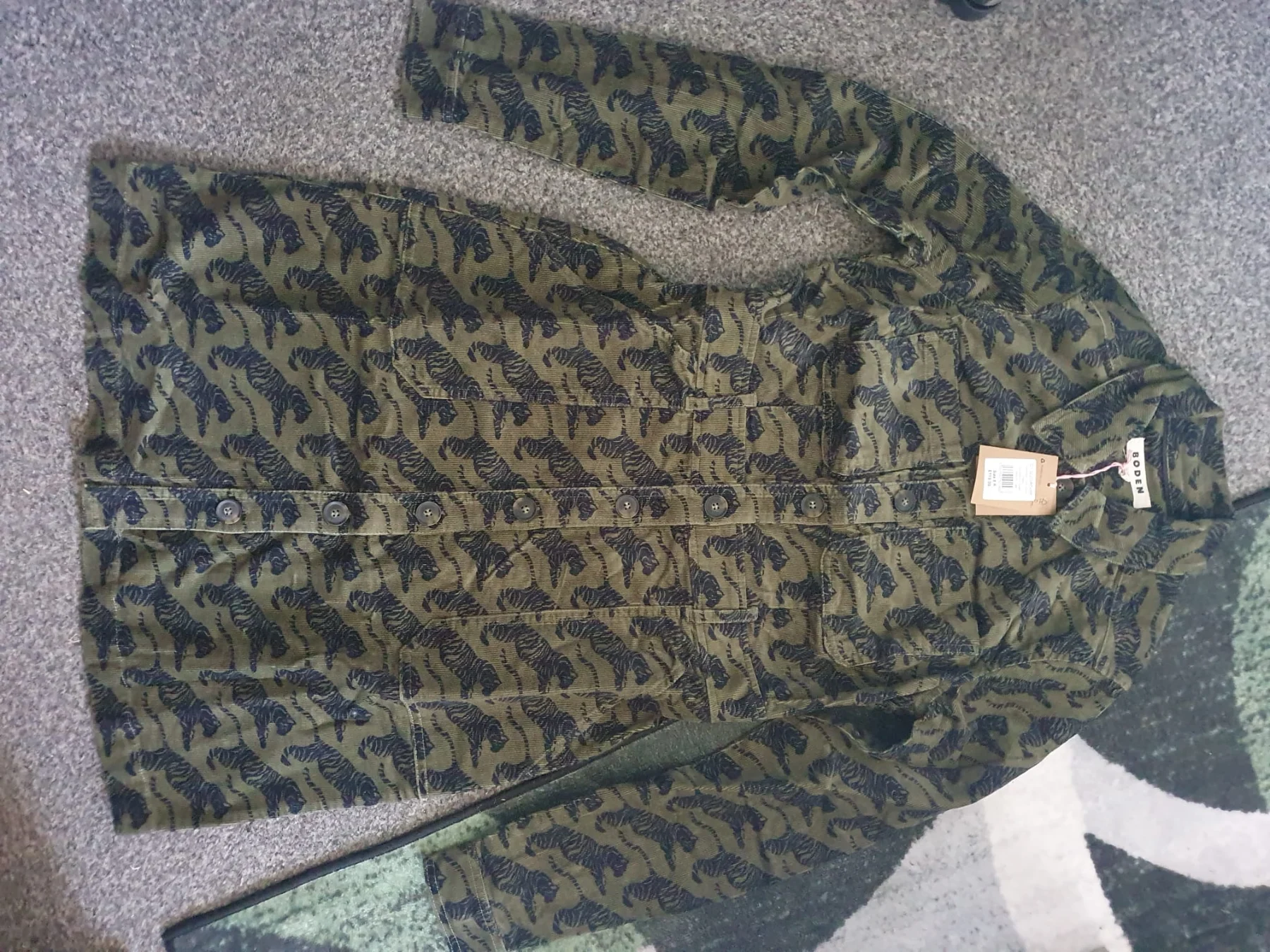 Boden cord dress tiger print new size 8r