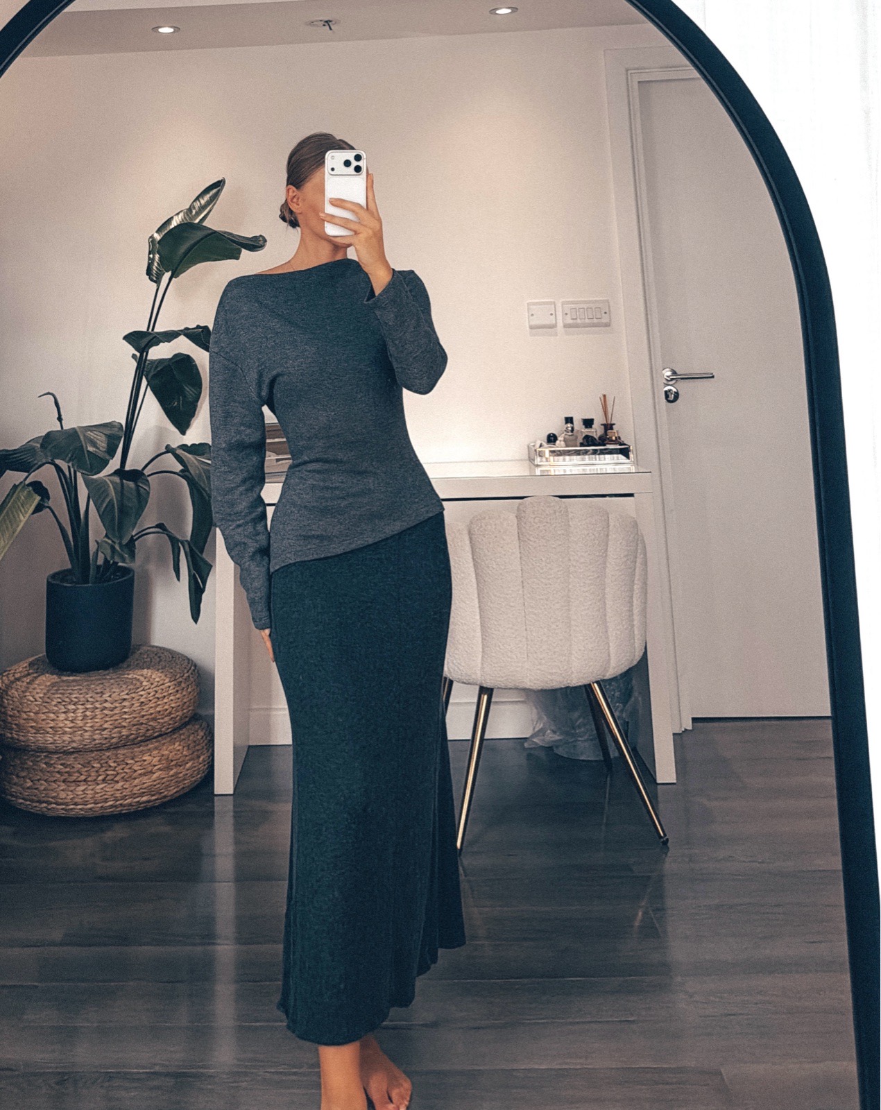 Zara long knit asymmetric dress