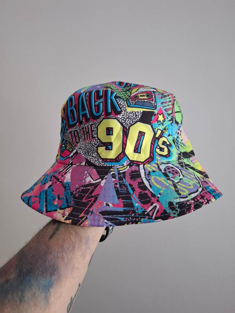 Back to the 90s rave festival bucket hat adults