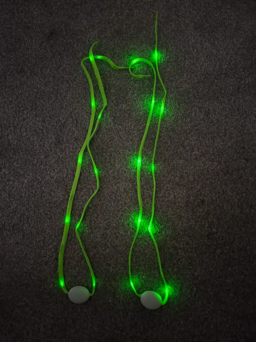 Green 100cm LED Rave Festival Shoe Laces