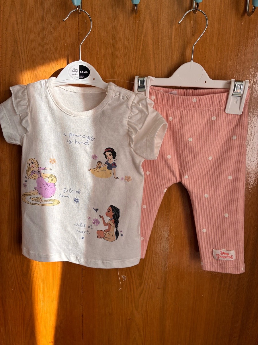 Disney princess top& pink leggings 2pc Baby girl 3-6 months