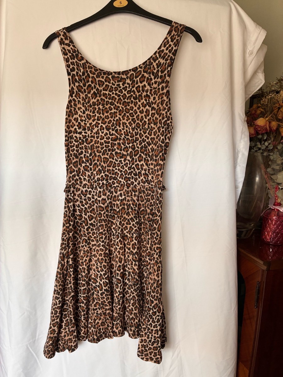 Primark leopards print scoop neck summer skater dress size 6