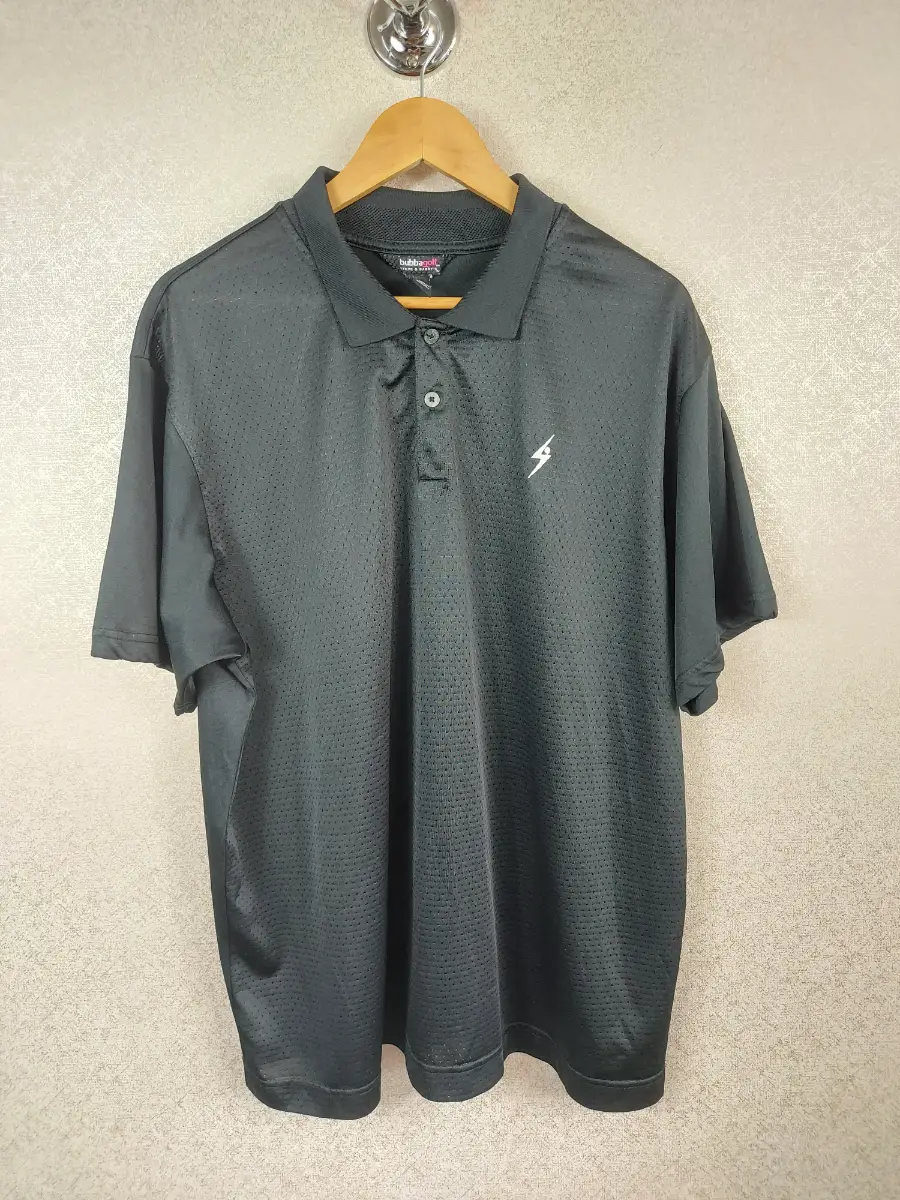 Bubbagolf Steve Barry's Golf Polo Shirt Mens XL Black Perforated Mesh Breathable