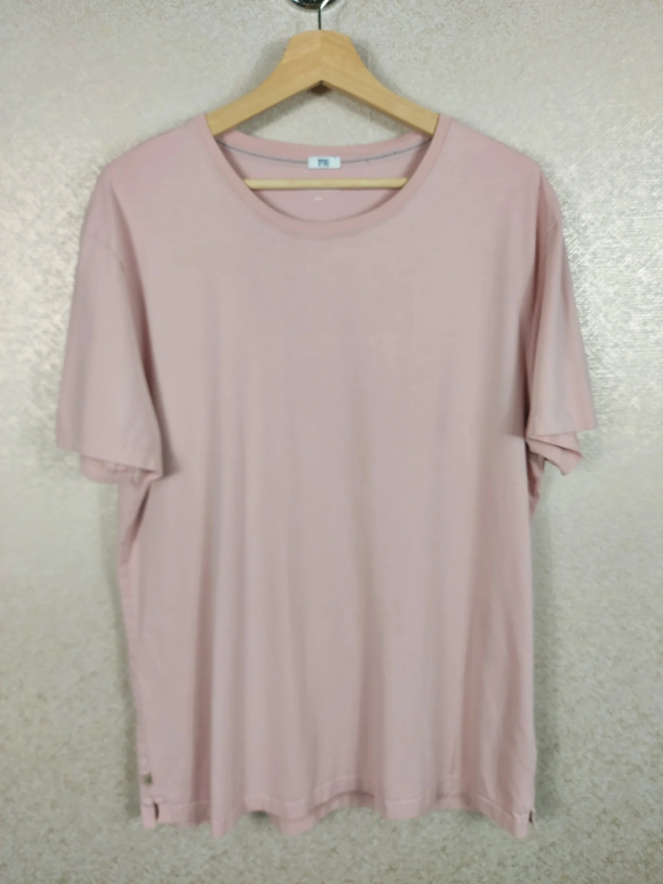 Spoke Menswear Pink T-shirt XL Slim Fit Regular Organic Cotton Quote Detail Tee