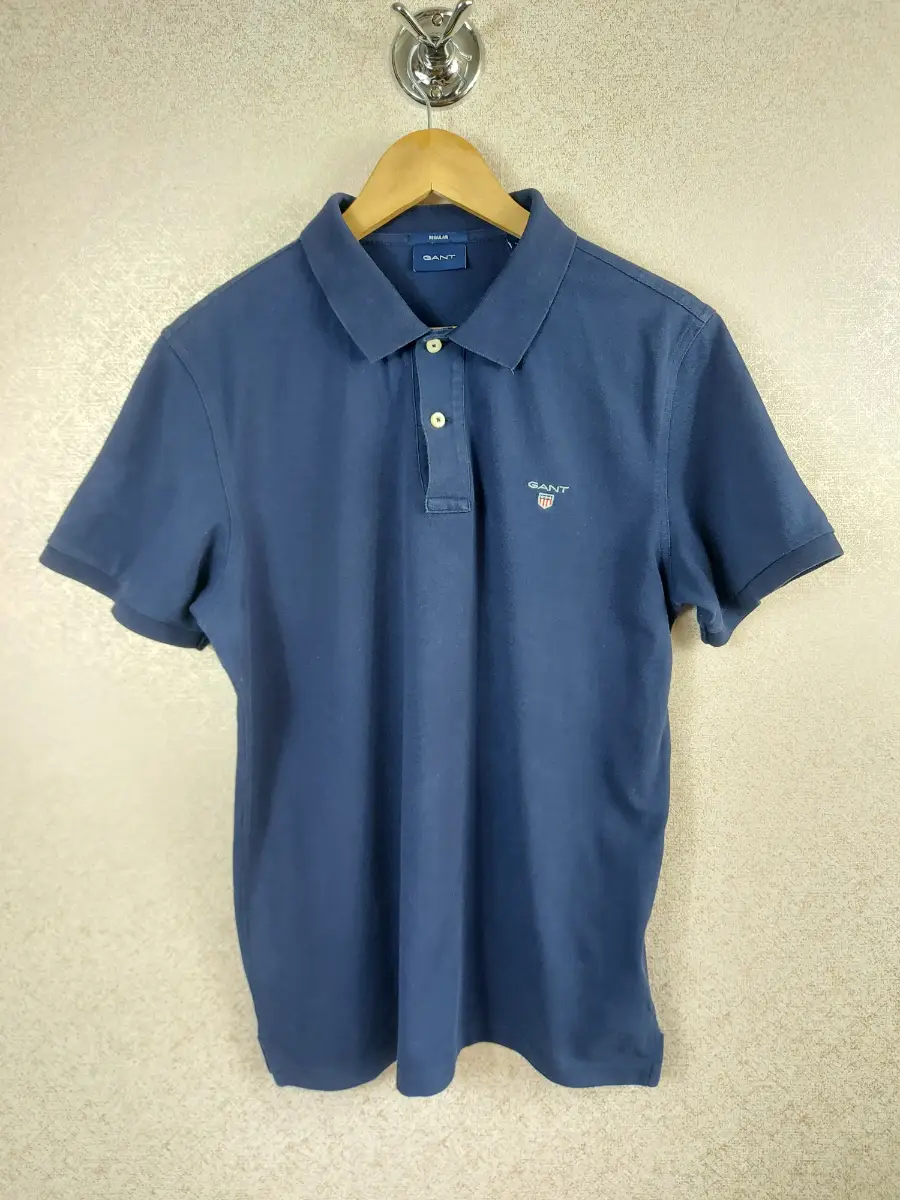 GANT Men’s Navy Blue Pique Polo Shirt Size Large (L) Regular Fit