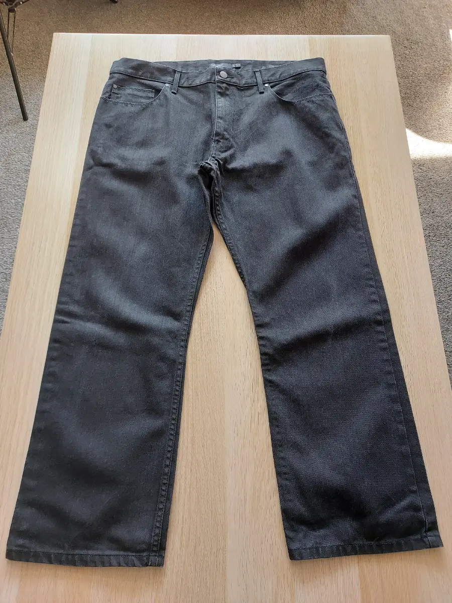 M&S Autograph Men's Black Jeans W38 L29 Straight Fit Cotton Denim Rigid Pants