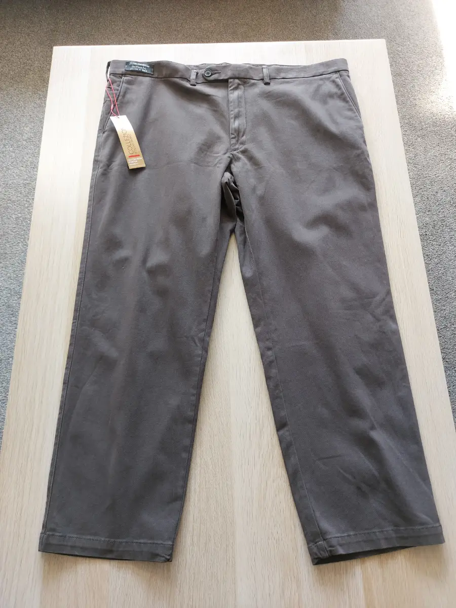 BNWT M&S Collezione Tessuti Pordenone Mens Brown Stretch Cotton Trousers W42 L29