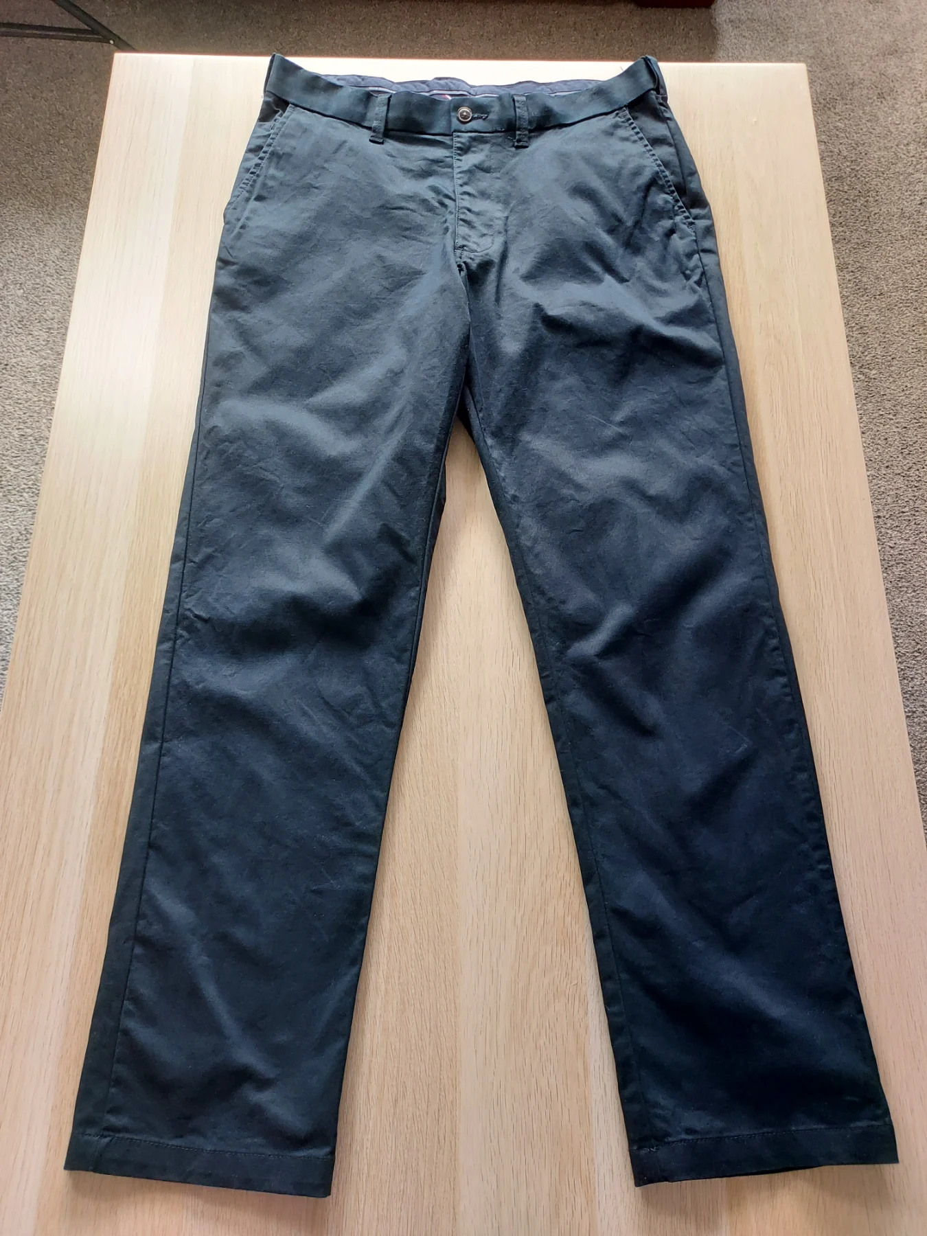 Blue Harbour MS Men's Chino Trousers Regular Fit Black Cotton Pants W34 L31 VGC