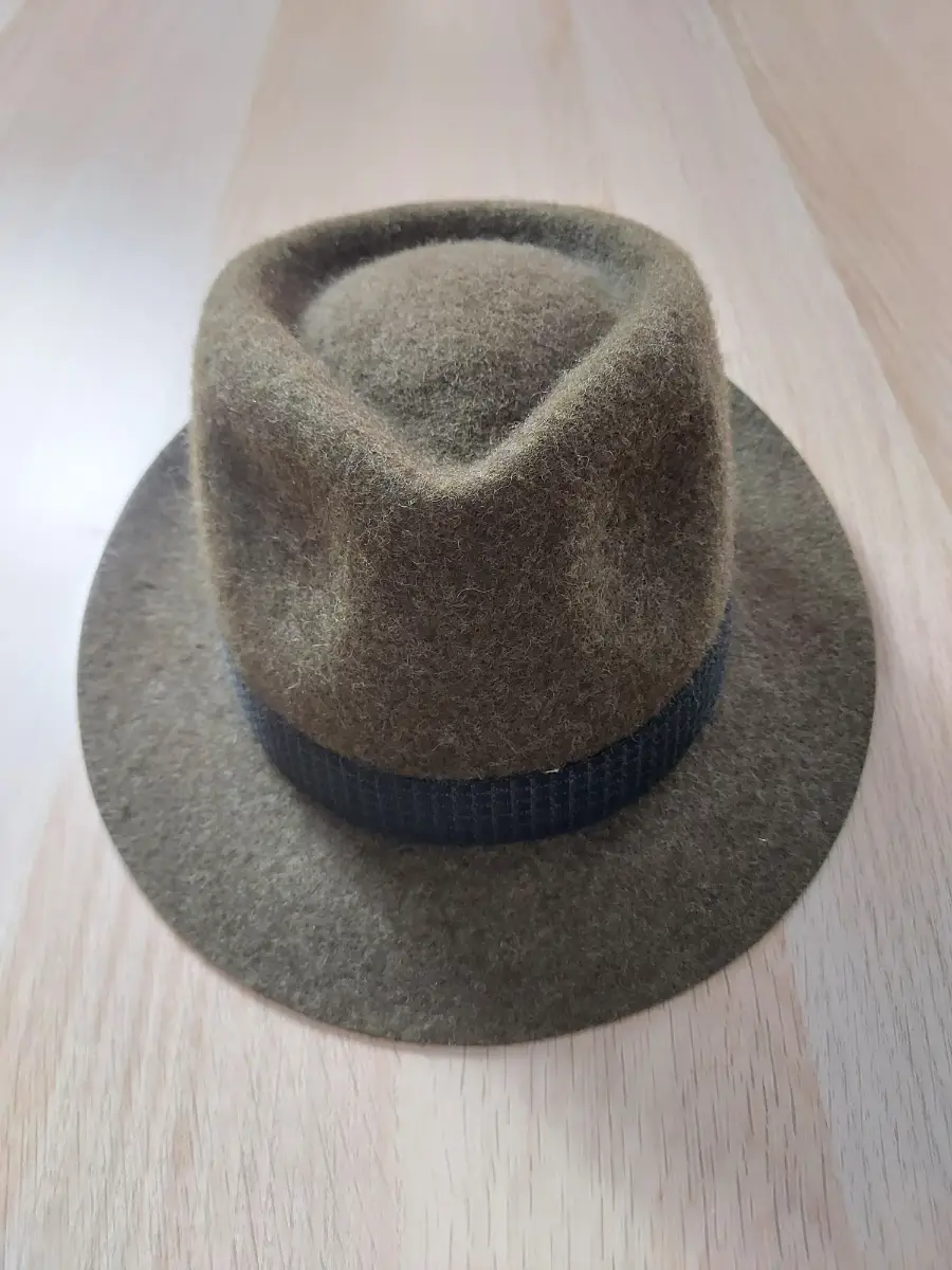 VTG Men Olive Green Wool Felt Fedora Trilby Hat Country Hunting Made In Britain