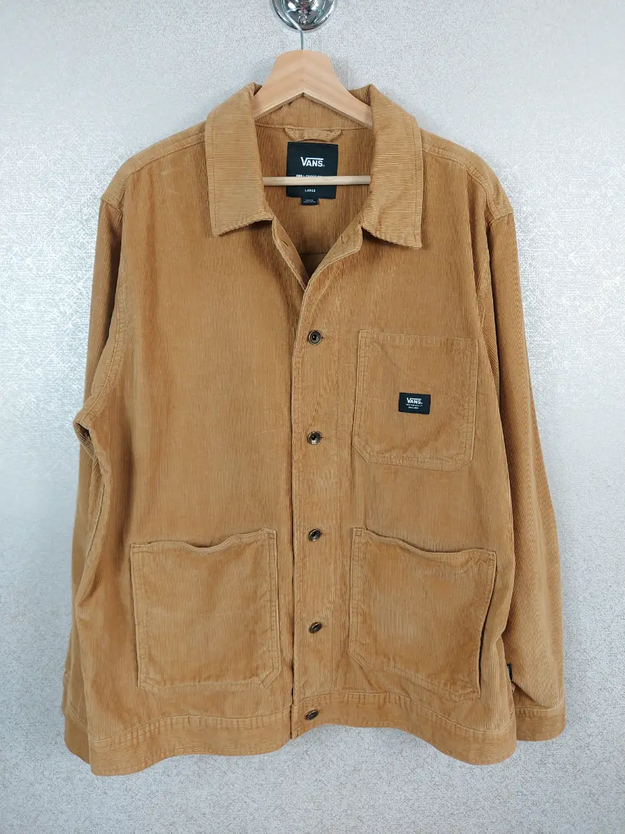 VANS Drill Chore Coat Corduroy Jacket Large Mens Tan Brown Beige Skate Workwear