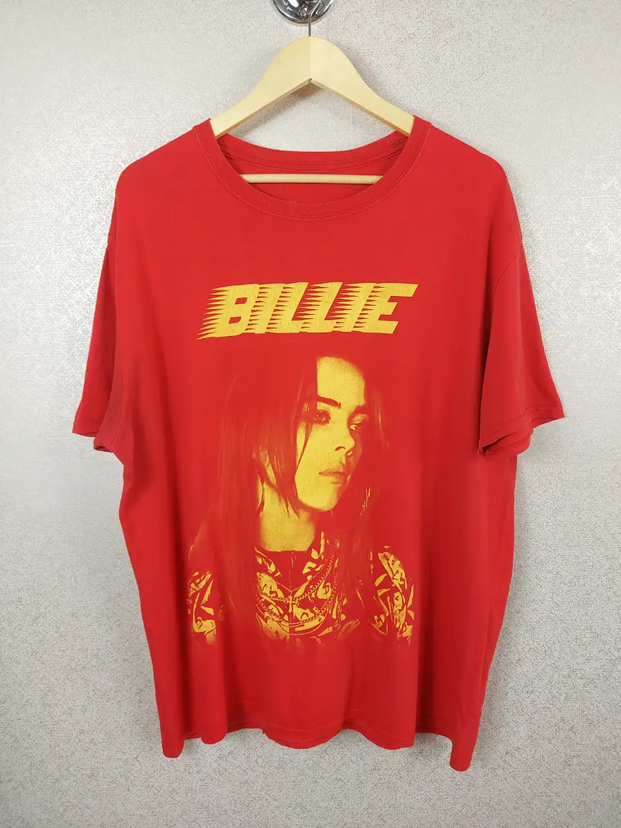 Billie Eilish Tshirt XL Red Racer Logo Jumbo 2019 Lash Music Bravado Tour Merch