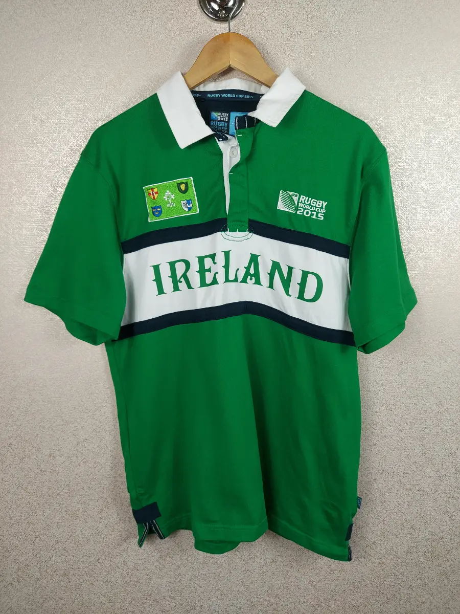 Ireland Rugby World Cup 2015 Shirt Jersey Lansdowne Green Polo Mens Size L Large