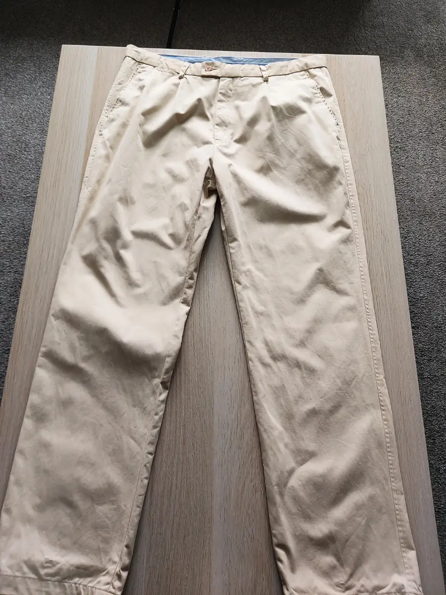 Samuel Windsor Men's Beige Chino Trousers W38 L31 Sand Cotton Smart Casual Pants