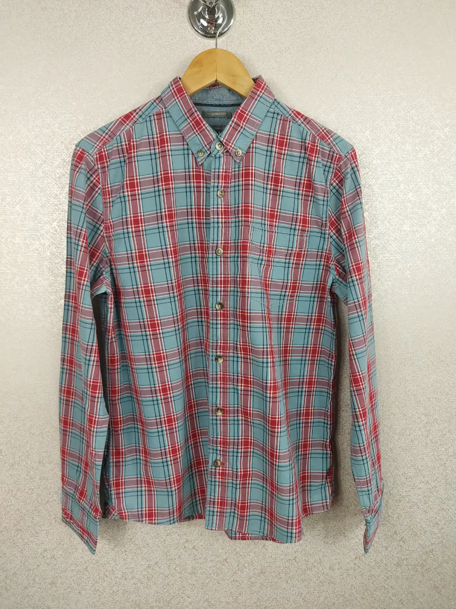 Fatface Men's Classic Fit Check Shirt Medium Red Blue Plaid Long Sleeve Flannel