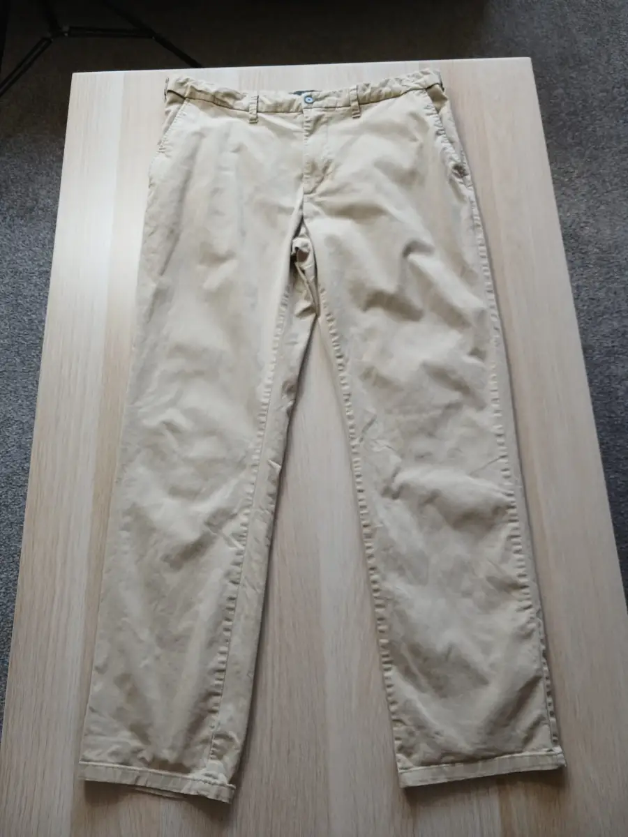 M&S Men's Chinos Trousers W36 L31 Regular Fit Khaki Beige Cotton Smart Casual