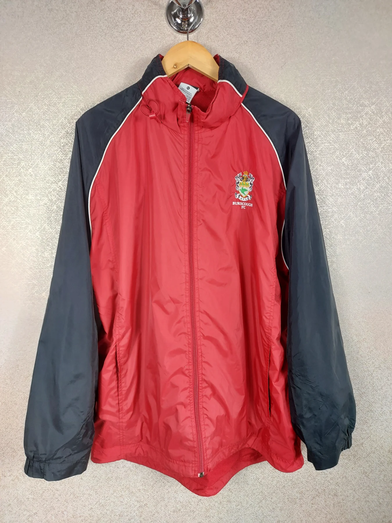 Nike Burscough FC Football Jacket Men's XL Red Black Training Windbreaker Coat