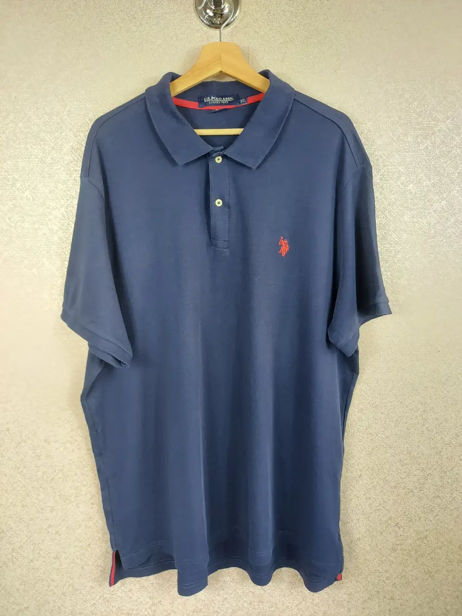 US Polo Assn Mens Polo Shirt XXL Navy Blue Pique Short Sleeve Luxury Feel Tee