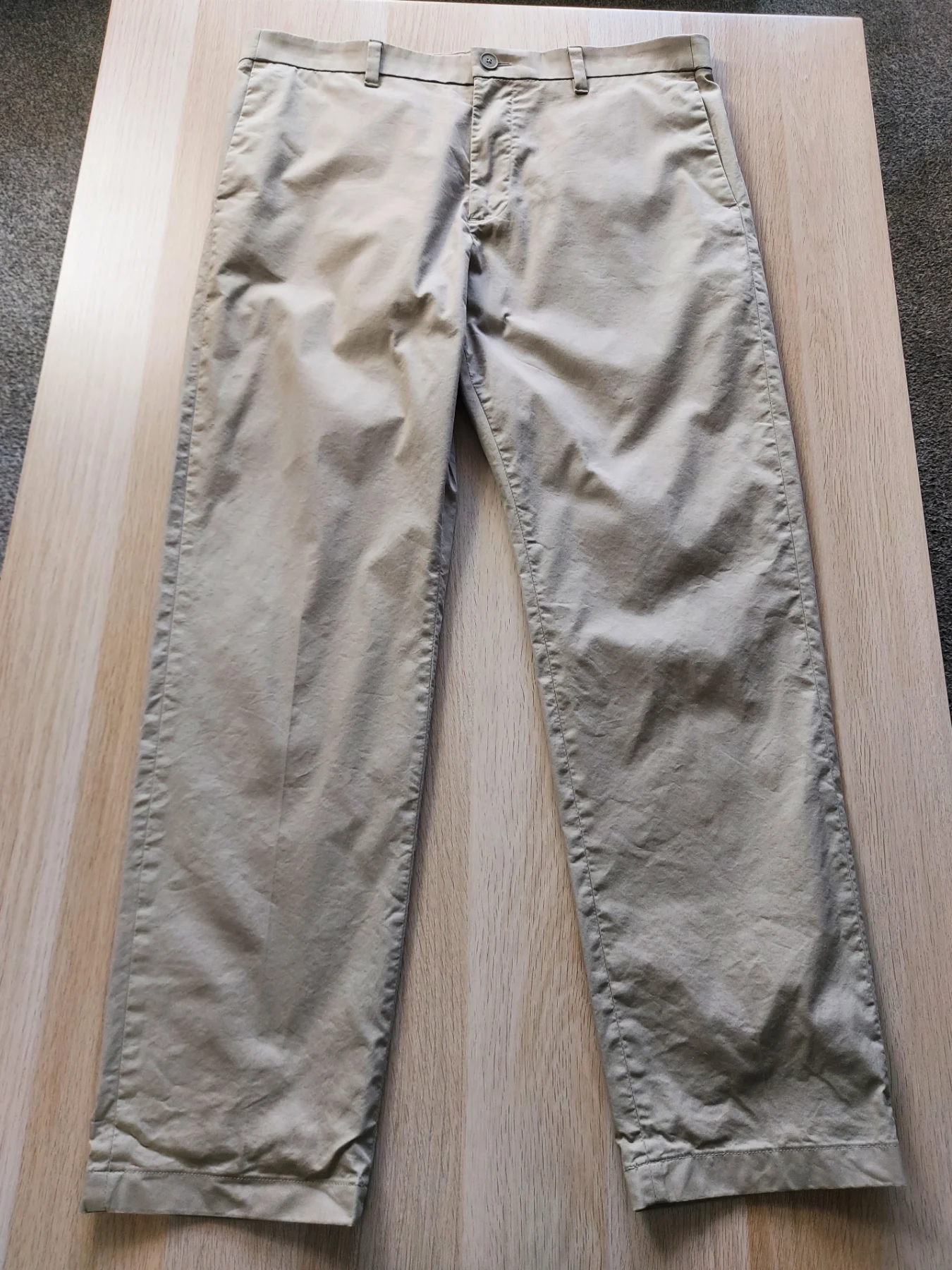 M&S Autograph Mens Chino Trousers Regular Fit Super Lightweight Sand Beige 36 31