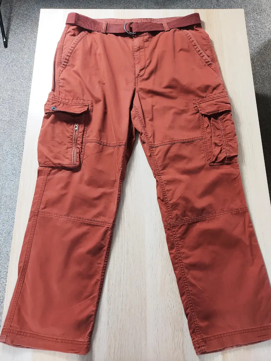 M&S North Coast Men's Cargo Pants W40 L31 Orange Combat Utility Cotton Trousers