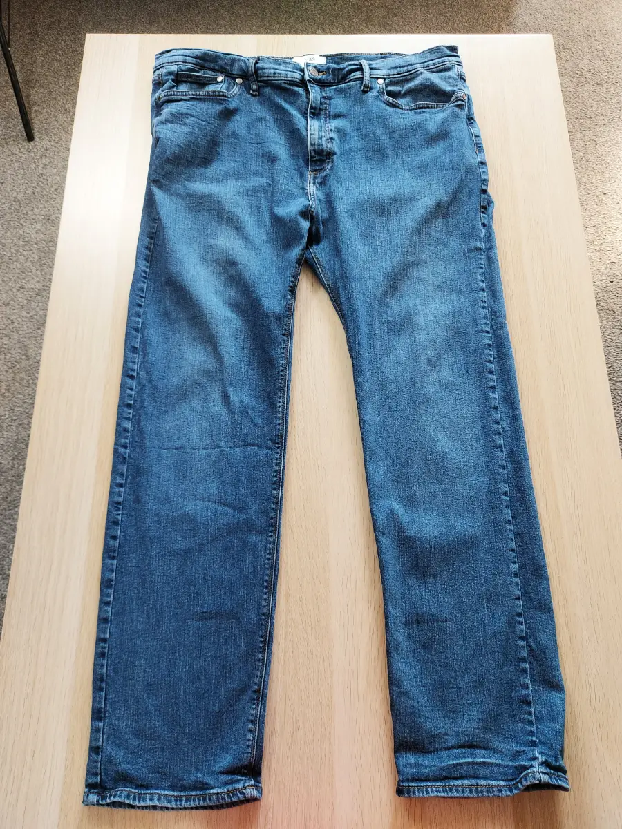 M&S Marks Spencer Men's Jeans W40 L33 Straight Fit Blue Denim Stretch Trousers