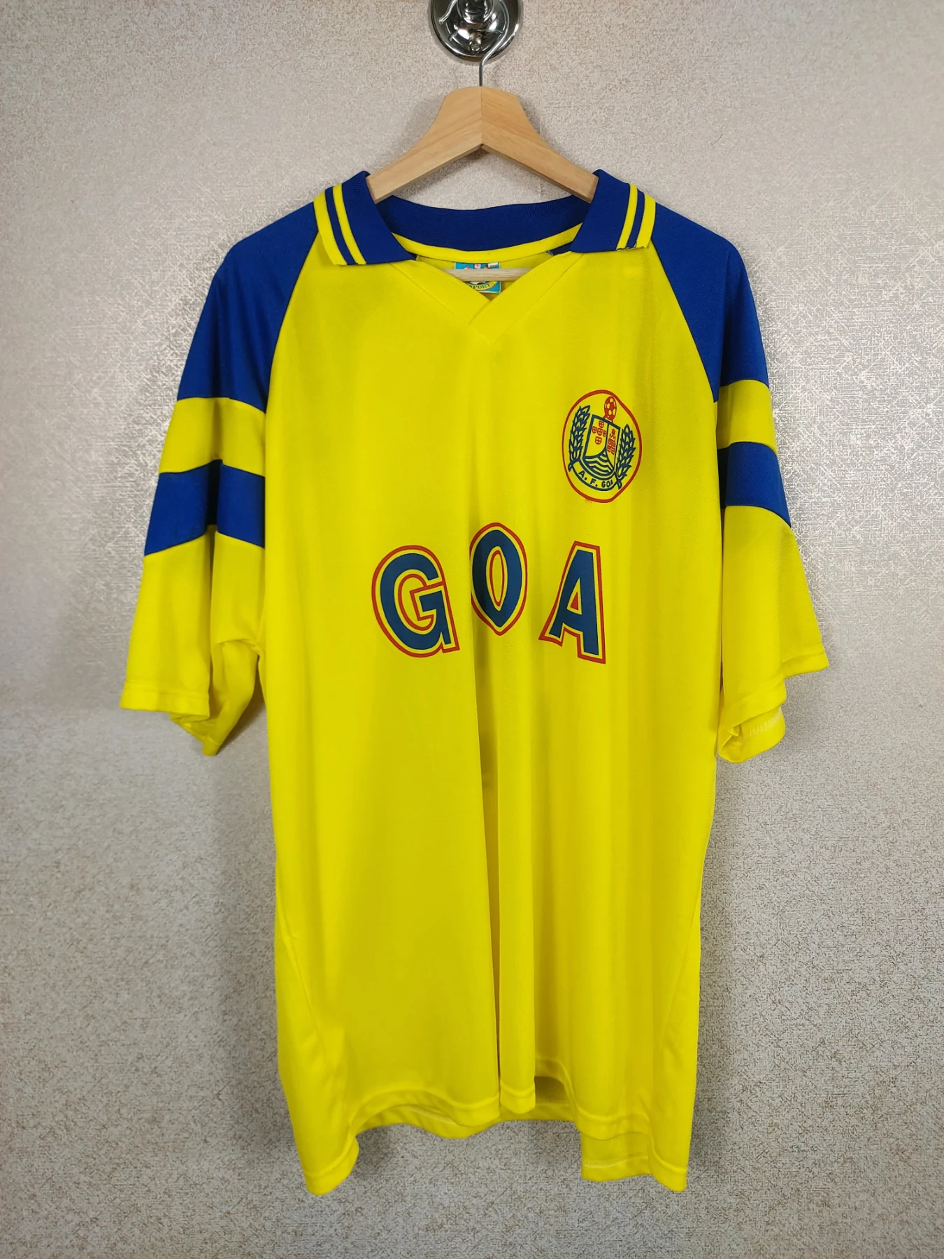 Vintage Goa State India Football Shirt 1990s T-sport Retro Jersey #9 Yellow XL