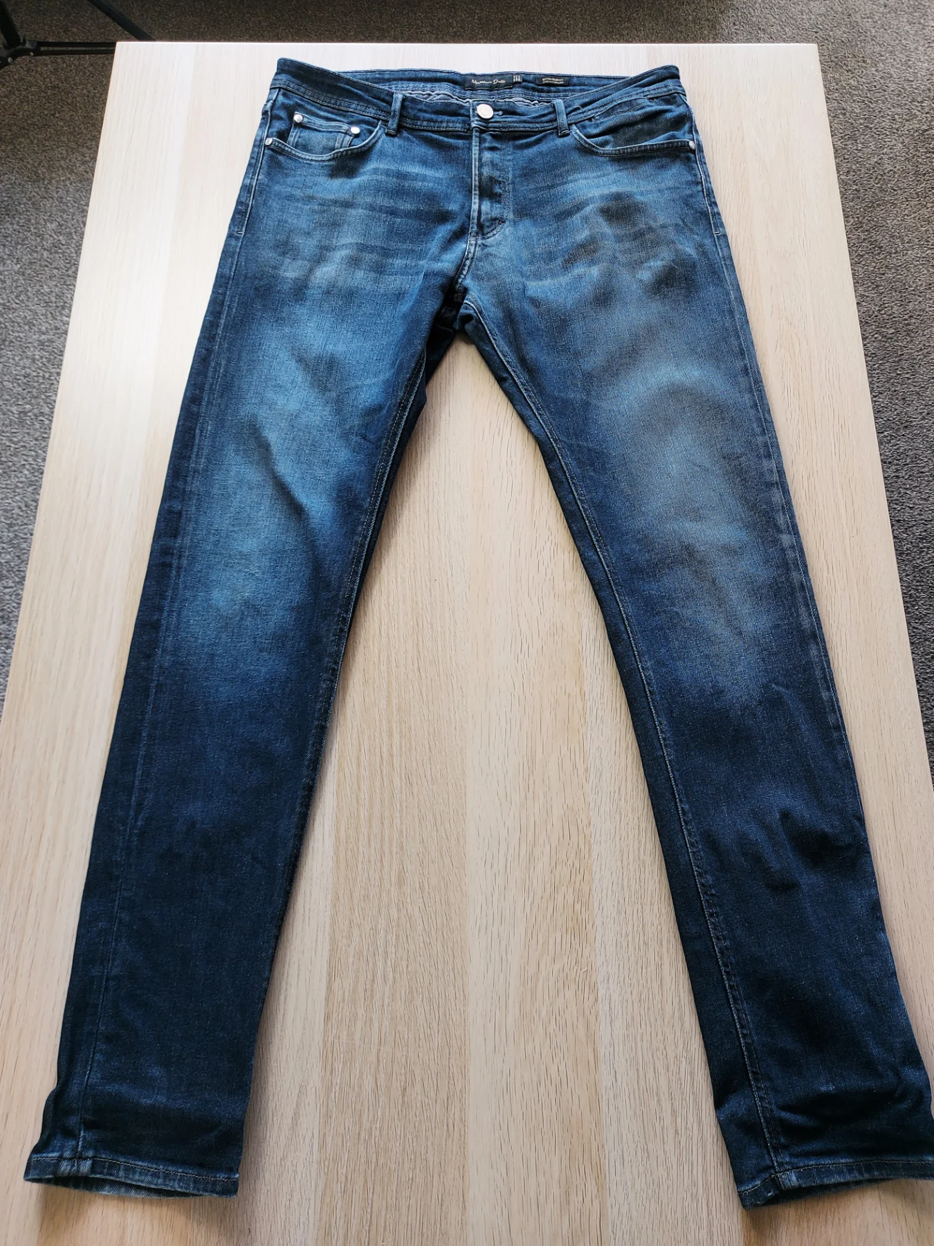 Massimo Dutti Extra Slim Fit Jeans Men's W34 EUR 44 Blue Denim Tapered Trousers