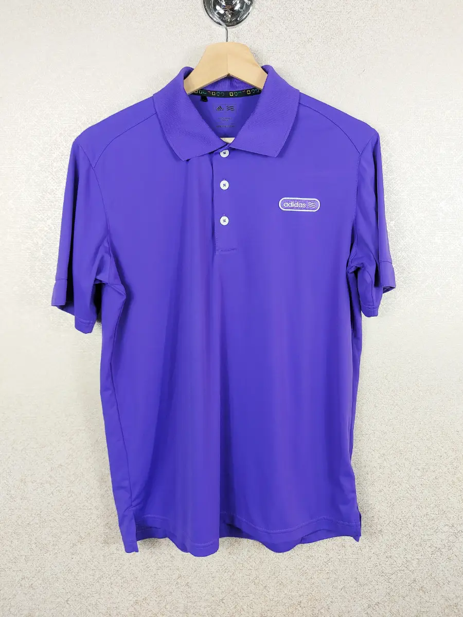 Adidas Golf Polo Shirt Mens Small S Purple Short Sleeve Y2K Retro Top Collared
