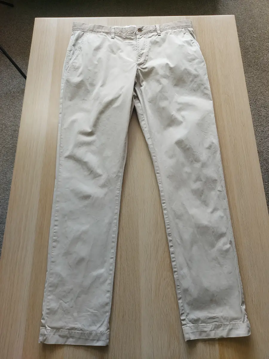 J Lindeberg Chinos Men's W34 L32 Beige Slim Narrow Fit Cotton Trousers Pants
