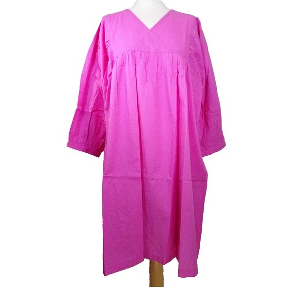 Gudrun Sjoden Hilda Tunic Dress Size L UK 16-18-20 Pink Artist Smock Top in Cotton: 54" Bust