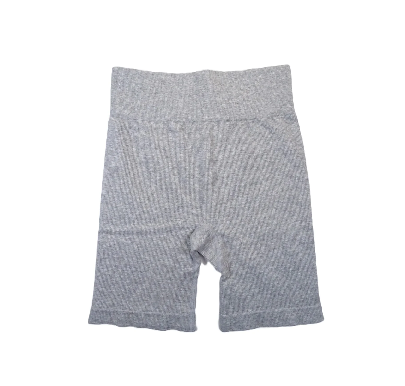 Sweaty Betty Size XS 8-10 Sunrays Seamless Cycle Shorts Light Grey Marl Ribbed Cotton Biker 6" Leg