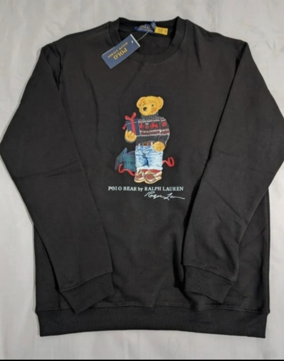 Bear polo mens sweatshirt black size medium