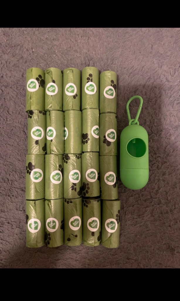 Dog Poop bags and dispenser - Compostable