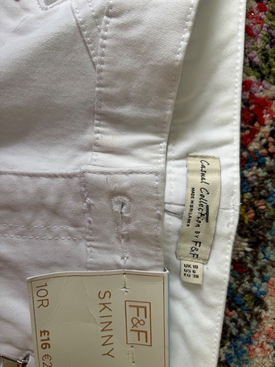 F & F white skinny jeans