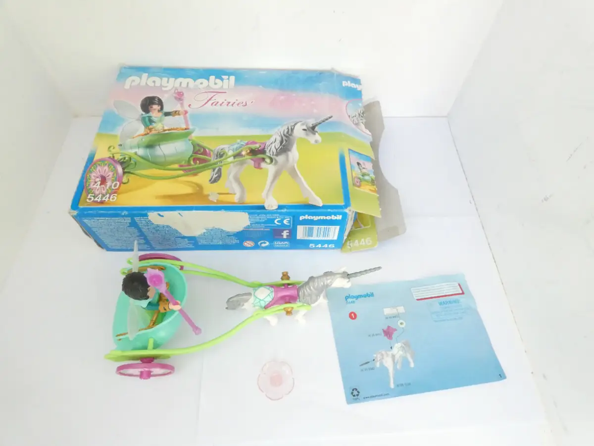 Playmobil 5446 Unicorn and carriage with Butterfly fairy (complete)