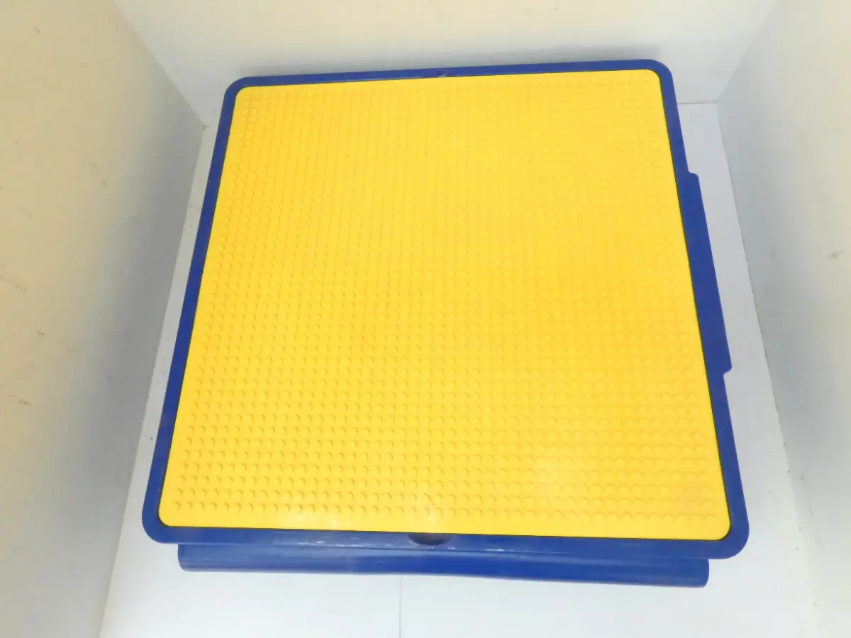 Lego storage drawer portable base plate carry case blue and yellow