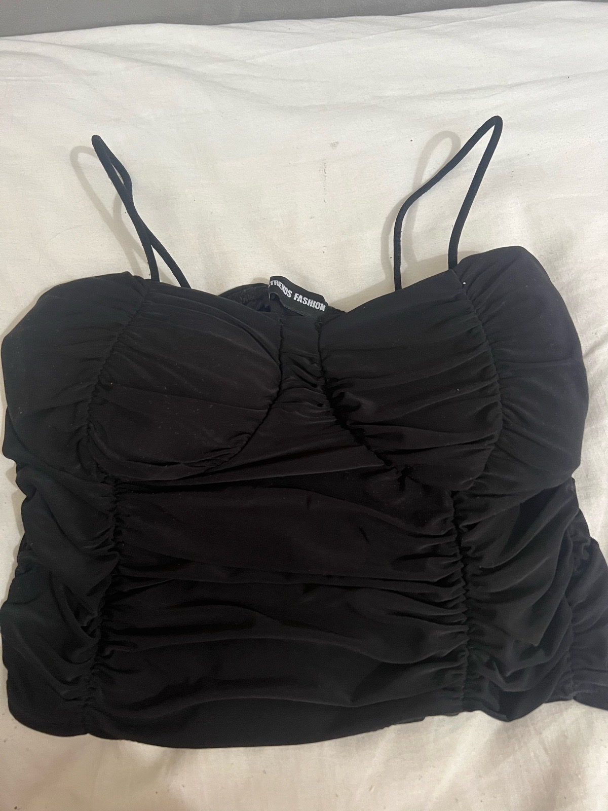black cropped top