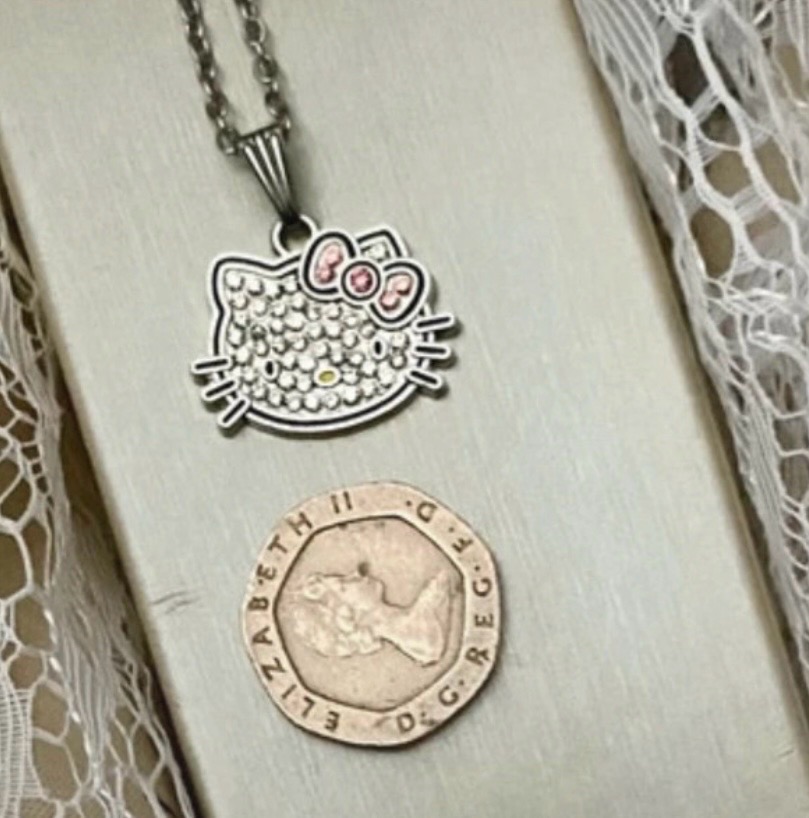 Hello kitty sparkly mini charm necklace