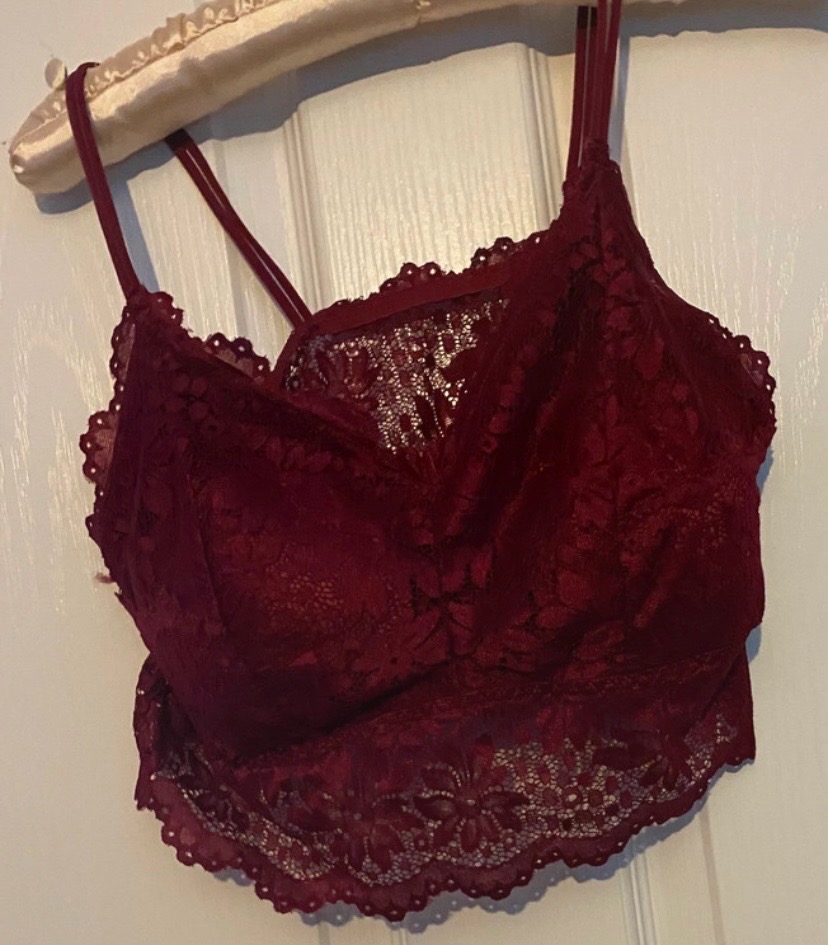 Burgundy padded bralette 14/16