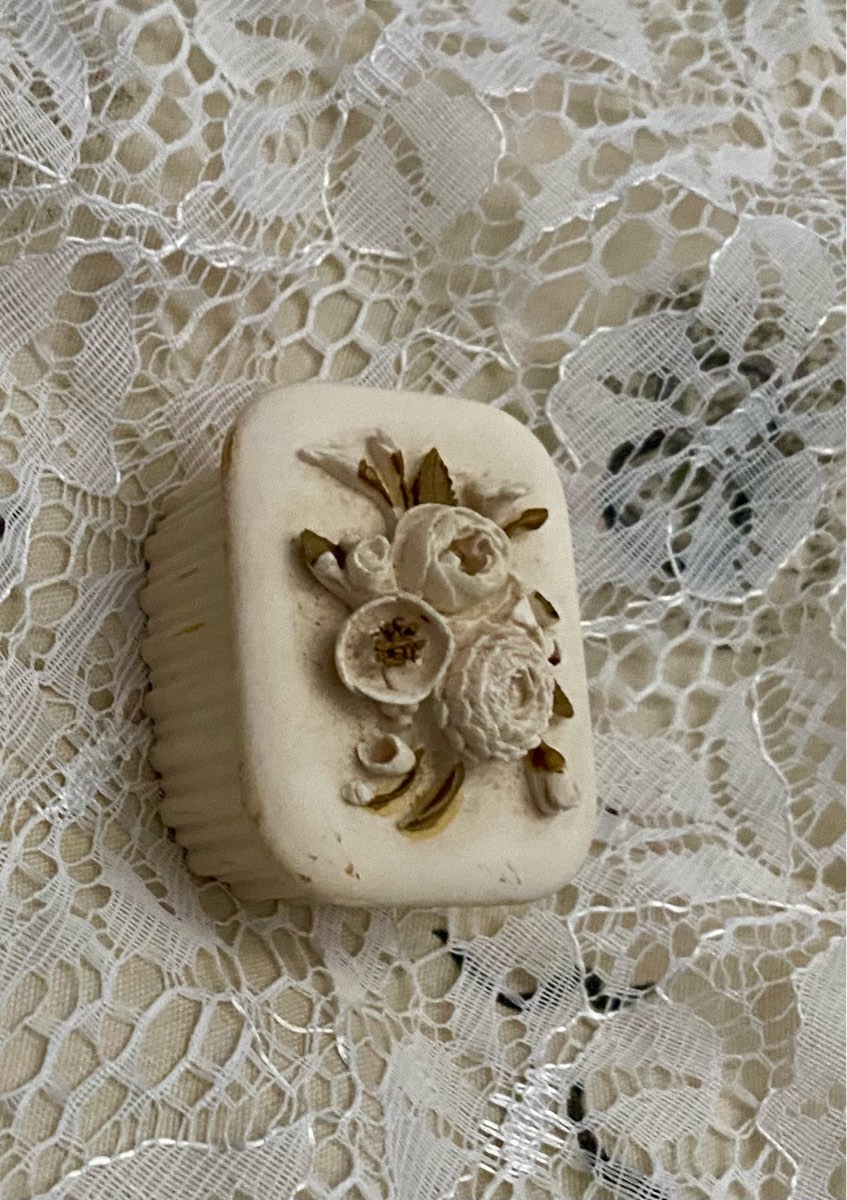 Vintage miniature floral trinket pot