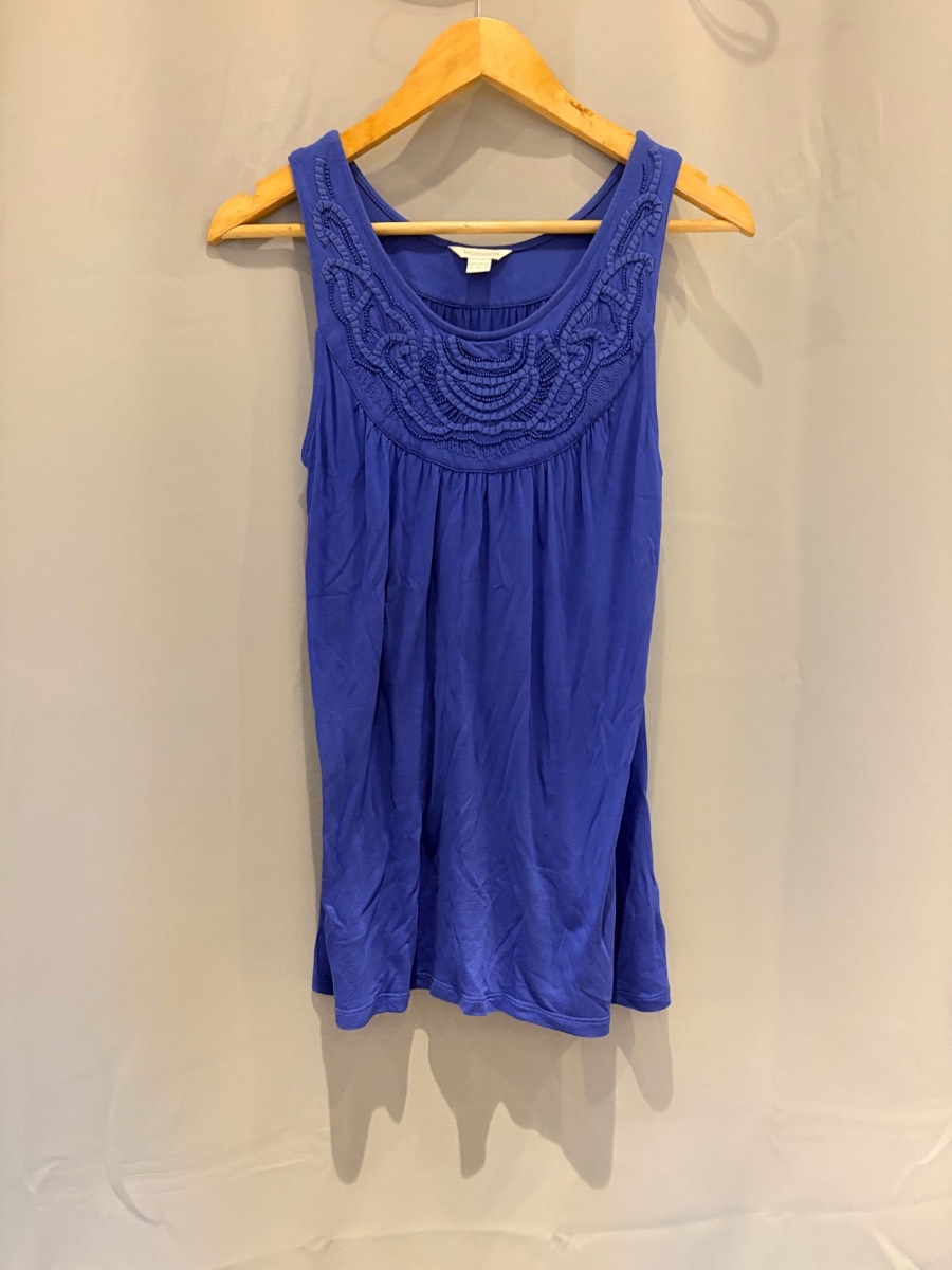 Monsoon Cobalt Blue Beaded Vest Top - Size 10