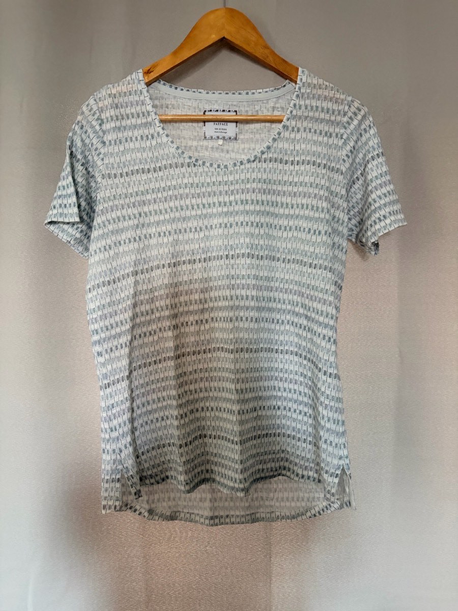 FatFace x Peter Bezuijen 100% Linen Patterned T-Shirt UK 10